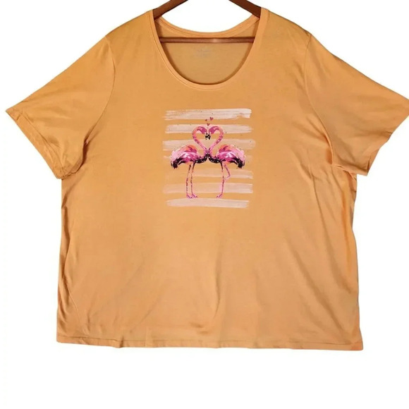 Catherines T-Shirt Men's Size 2X Orange Cotton Crew Neck Short Sleeve Pullover - Picture 1 of 7